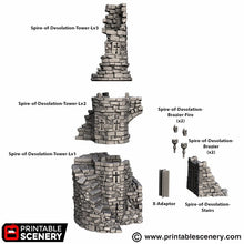 Load image into Gallery viewer, Spire of Desolation - Darkness &amp; Desolation - Printable Scenery - SystemHEX Terrain D&amp;D DnD