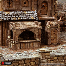 Load image into Gallery viewer, Ramshackle Outhouse and Stable - Cities of Ramshackle and Ruin - Printable Scenery - Terrain, Wargaming, D&amp;D, DnD