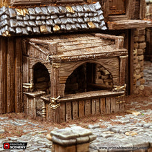 Load image into Gallery viewer, Ramshackle Outhouse and Stable - Cities of Ramshackle and Ruin - Printable Scenery - Terrain, Wargaming, D&amp;D, DnD