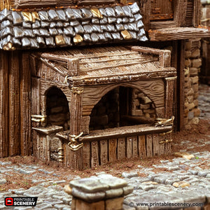 Ramshackle Outhouse and Stable - Cities of Ramshackle and Ruin - Printable Scenery - Terrain, Wargaming, D&D, DnD