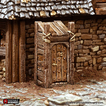 Load image into Gallery viewer, Ramshackle Outhouse and Stable - Cities of Ramshackle and Ruin - Printable Scenery - Terrain, Wargaming, D&amp;D, DnD