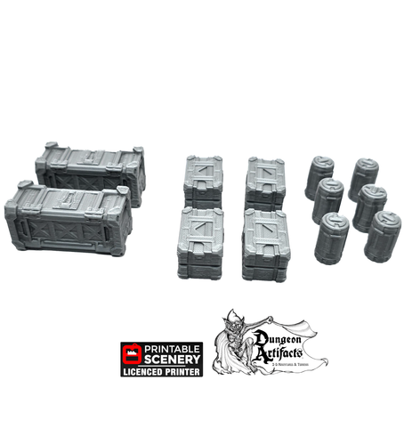 Starship Cargo Bay Containers - Brave New Worlds - Printable Scenery Sanctuary 17 Terrain Scatter D&D DnD
