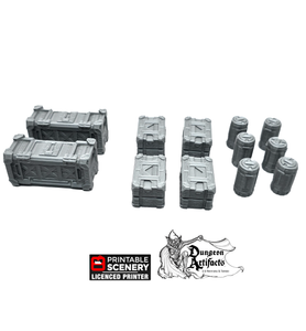 Starship Cargo Bay Containers - Brave New Worlds - Printable Scenery Sanctuary 17 Terrain Scatter D&D DnD