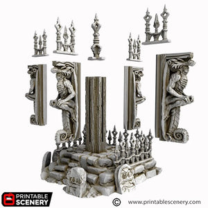 Shrine of Ruin - Cities of Ramshackle and Ruin - Printable Scenery Terrain Wargaming D&D DnD 32mm 40mm 54mm
