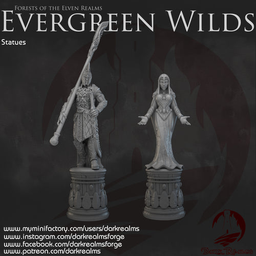 Statues - Evergreen Wilds - Dark Realms Terrain Wargaming D&D DnD