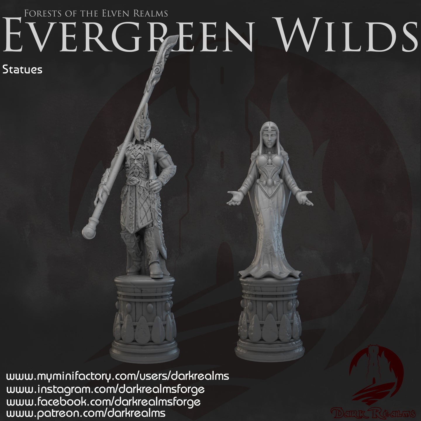 Statues - Evergreen Wilds - Dark Realms Terrain Wargaming D&D DnD