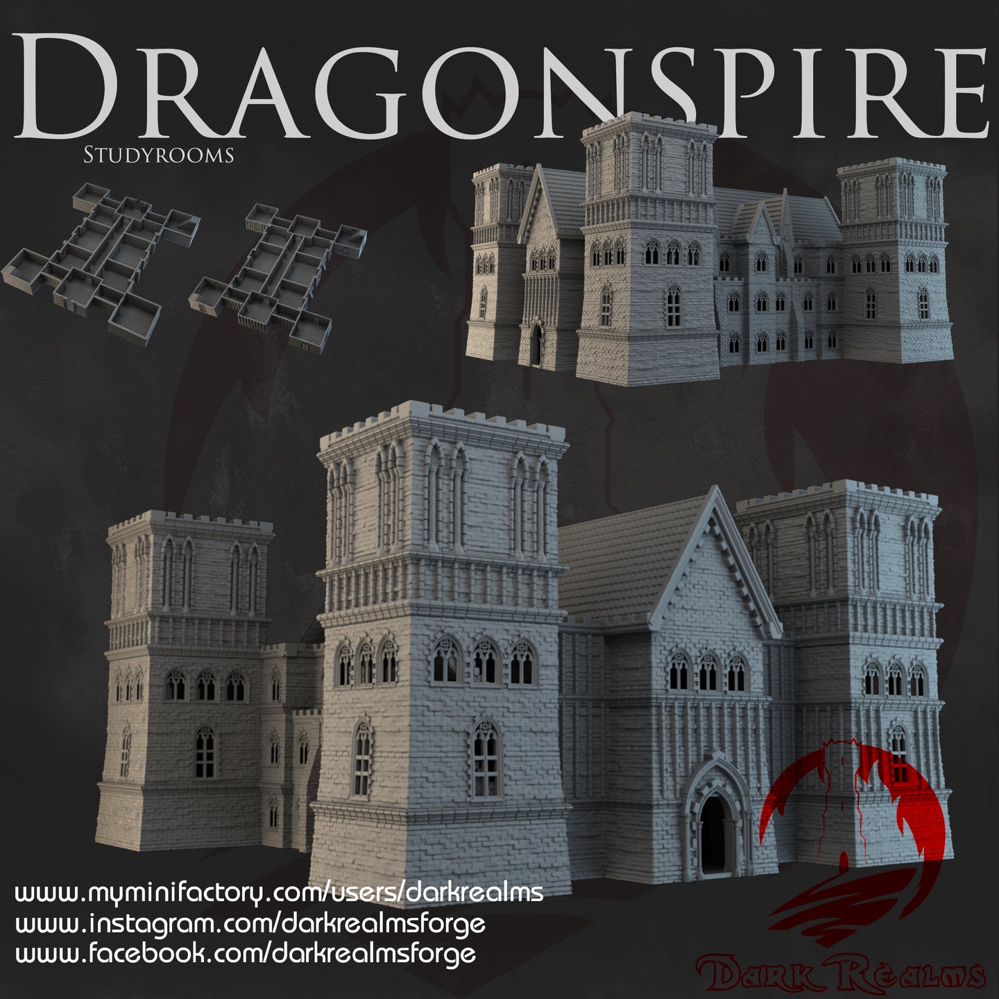 Study Rooms - Dragonspire - Dark Realms Terrain Wargaming D&D DnD