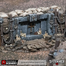Load image into Gallery viewer, Sunken Trench Shrine - Darkness &amp; Desolation - Trench Tombs - Printable Scenery - Wargaming Terrain