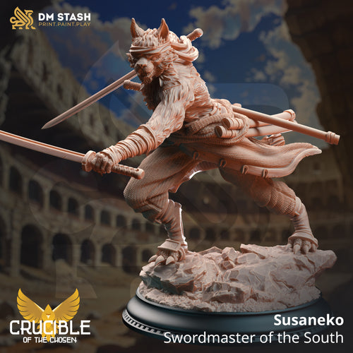 Susaneko Swordmaster of the South - Crucible of the Chosen  - DM Stash - Wargaming D&D DnD, 28mm, 32mm, 40mm, 54mm, 75mm, 100mm