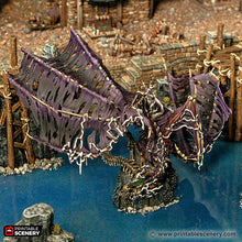 Load image into Gallery viewer, Swamp Dragon Awakes - Cities of Ramshackle and Ruin - Printable Scenery Terrain Wargaming D&amp;D DnD 28mm 32mm 40mm 54mm