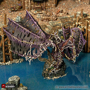 Swamp Dragon Awakes - Cities of Ramshackle and Ruin - Printable Scenery Terrain Wargaming D&D DnD 28mm 32mm 40mm 54mm