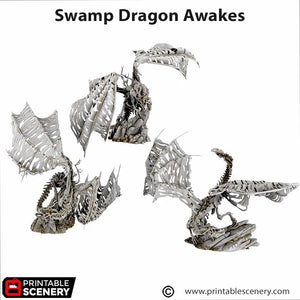 Swamp Dragon Awakes - Cities of Ramshackle and Ruin - Printable Scenery Terrain Wargaming D&D DnD 28mm 32mm 40mm 54mm