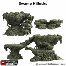 Load image into Gallery viewer, Swamp Hillocks - The Gloaming Swamps - Printable Scenery Terrain Wargaming 15mm 20mm 25mm 28mm 32mm 40mm 54mm D&amp;D DnD
