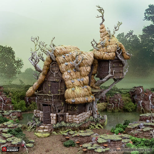 Swamp Wizards Hut - The Gloaming Swamps - Printable Scenery Terrain Wargaming D&D DnD 10mm 15mm 20mm 28mm 32mm 40mm 54mm