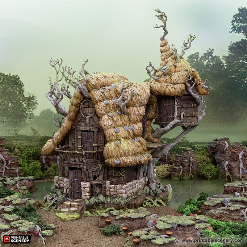 Swamp Wizards Hut - The Gloaming Swamps - Printable Scenery Terrain Wargaming D&D DnD 10mm 15mm 20mm 28mm 32mm 40mm 54mm
