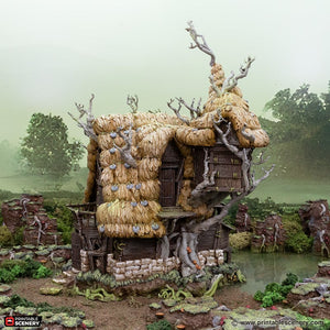 Swamp Wizards Hut - The Gloaming Swamps - Printable Scenery Terrain Wargaming D&D DnD 10mm 15mm 20mm 28mm 32mm 40mm 54mm