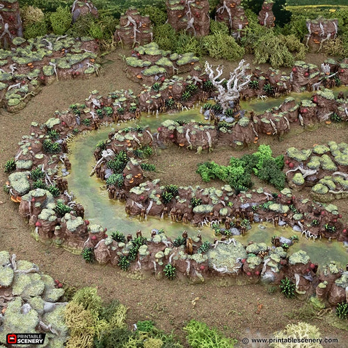 Swamp River - The Gloaming Swamps - Printable Scenery Terrain Wargaming D&D DnD 10mm 15mm 20mm 28mm 32mm 40mm 54mm