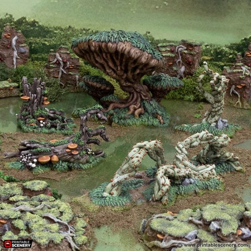 Swampy Scatter - The Gloaming Swamps - Printable Scenery Terrain Wargaming D&D DnD 10mm 15mm 20mm 25mm 28mm 32mm 40mm 54mm