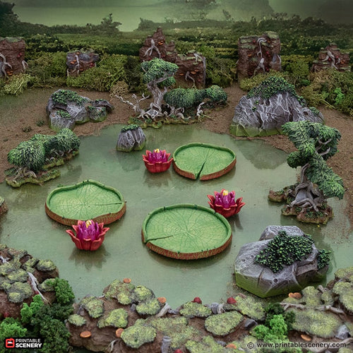 Swamp Scatter - The Gloaming Swamps - Printable Scenery Terrain Wargaming D&D DnD 15mm 20mm 28mm 32mm 40mm 54mm