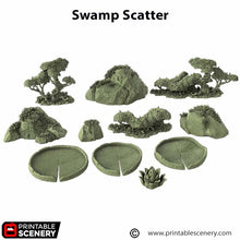 Load image into Gallery viewer, Swamp Scatter - The Gloaming Swamps - Printable Scenery Terrain Wargaming D&amp;D DnD 15mm 20mm 28mm 32mm 40mm 54mm