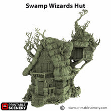 Load image into Gallery viewer, Swamp Wizards Hut - The Gloaming Swamps - Printable Scenery Terrain Wargaming D&amp;D DnD 10mm 15mm 20mm 28mm 32mm 40mm 54mm