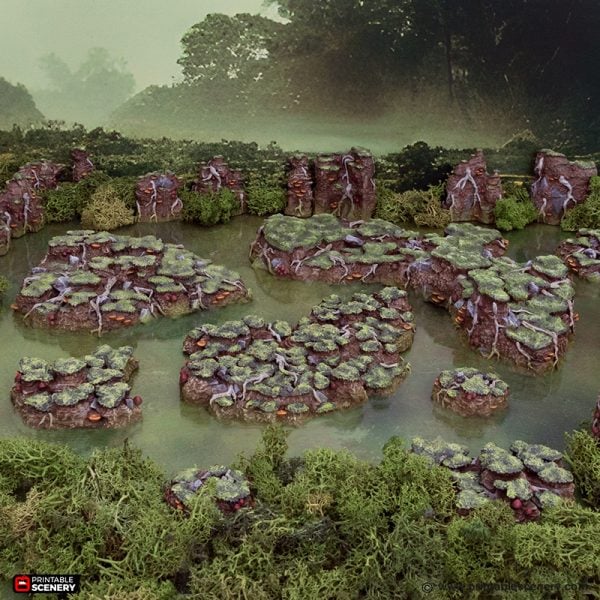 Swamp Grotto Floor - The Gloaming Swamps - Printable Scenery Terrain Wargaming 10mm 15mm 20mm 25mm 28mm 32mm 40mm 54mm D&D DnD