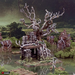 Wildwood Ruins C - The Gloaming Swamps - Printable Scenery Terrain Wargaming 15mm 20mm 25mm 28mm 32mm 40mm 54mm D&D DnD