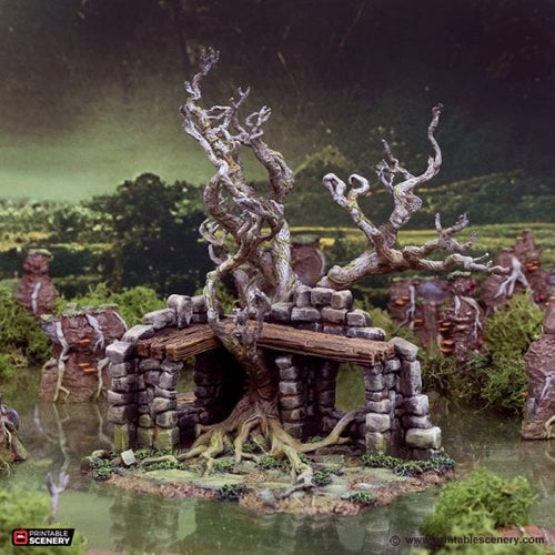 Wildwood Ruins B - The Gloaming Swamps - Printable Scenery Terrain Wargaming 15mm 20mm 25mm 28mm 32mm 40mm 54mm D&D DnD