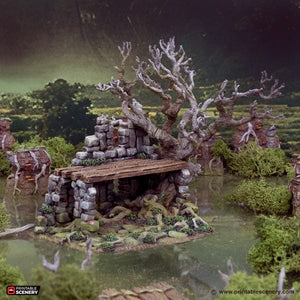 Wildwood Ruins A - The Gloaming Swamps - Printable Scenery Terrain Wargaming 15mm 20mm 25mm 28mm 32mm 40mm 54mm D&D DnD