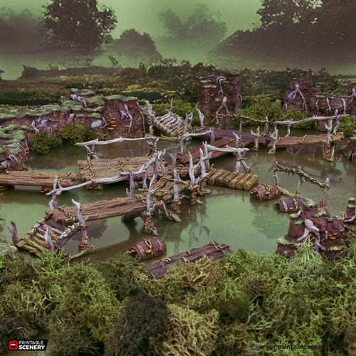 Swamp Walkways - The Gloaming Swamps - Printable Scenery Terrain Wargaming 15mm 20mm 25mm 28mm 32mm 40mm 54mm D&D DnD
