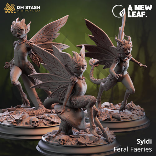 Syldi Feral Faeries - A New Leaf - DM Stash - Wargaming D&D DnD, 28mm, 32mm, 40mm, 54mm, 75mm, 100mm, 125mm