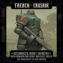 Load image into Gallery viewer, The Principality of New Antioch Mechanized Heavy Infantry with Hammer and Heavy Ballistic Shield - Trench Crusade
