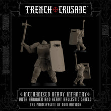 Load image into Gallery viewer, The Principality of New Antioch Mechanized Heavy Infantry with Hammer and Heavy Ballistic Shield - Trench Crusade