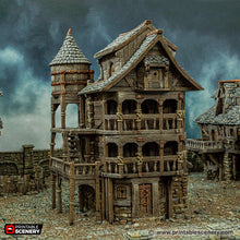 Load image into Gallery viewer, City Tenement - Cities of Ramshackle and Ruin - Printable Scenery - Terrain, Wargaming, D&amp;D, DnD