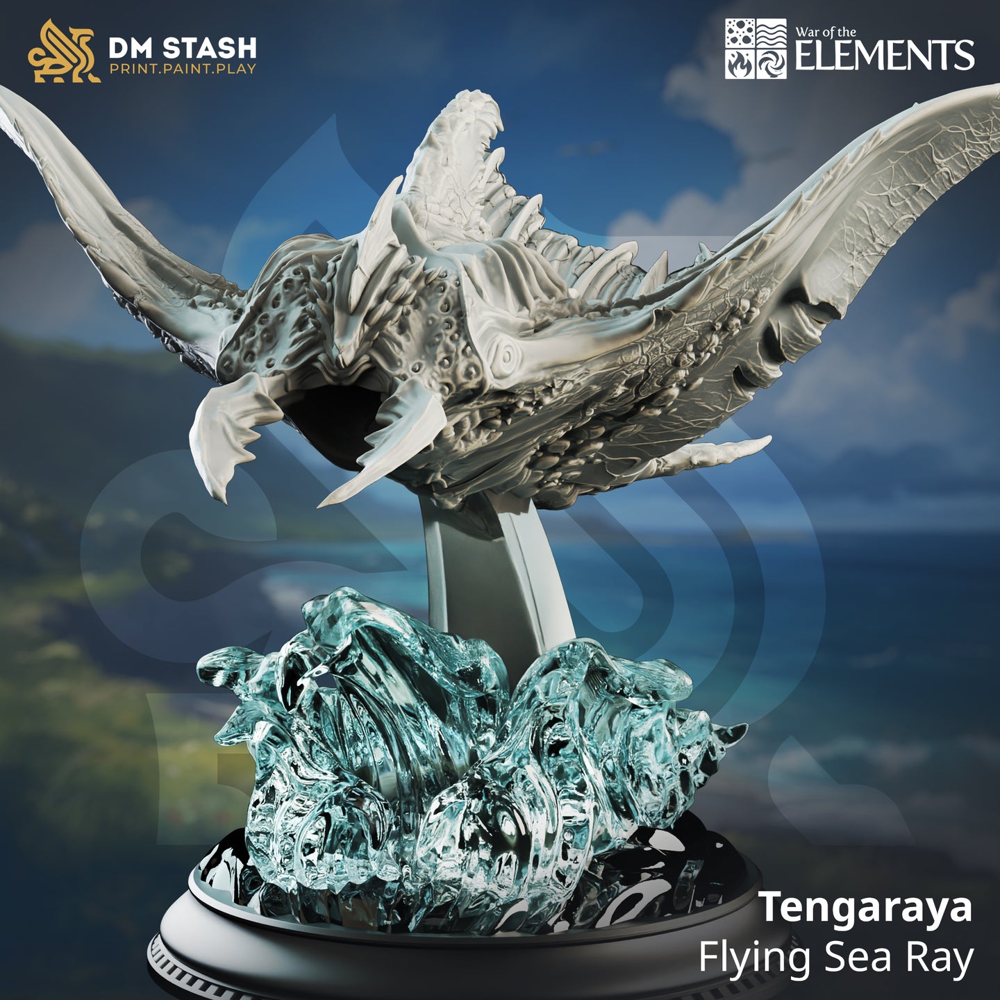 Tengaraya - Flying Sea Ray - War of the Elements - DM Stash - Terrain Wargaming D&D DnD 32mm 40mm
