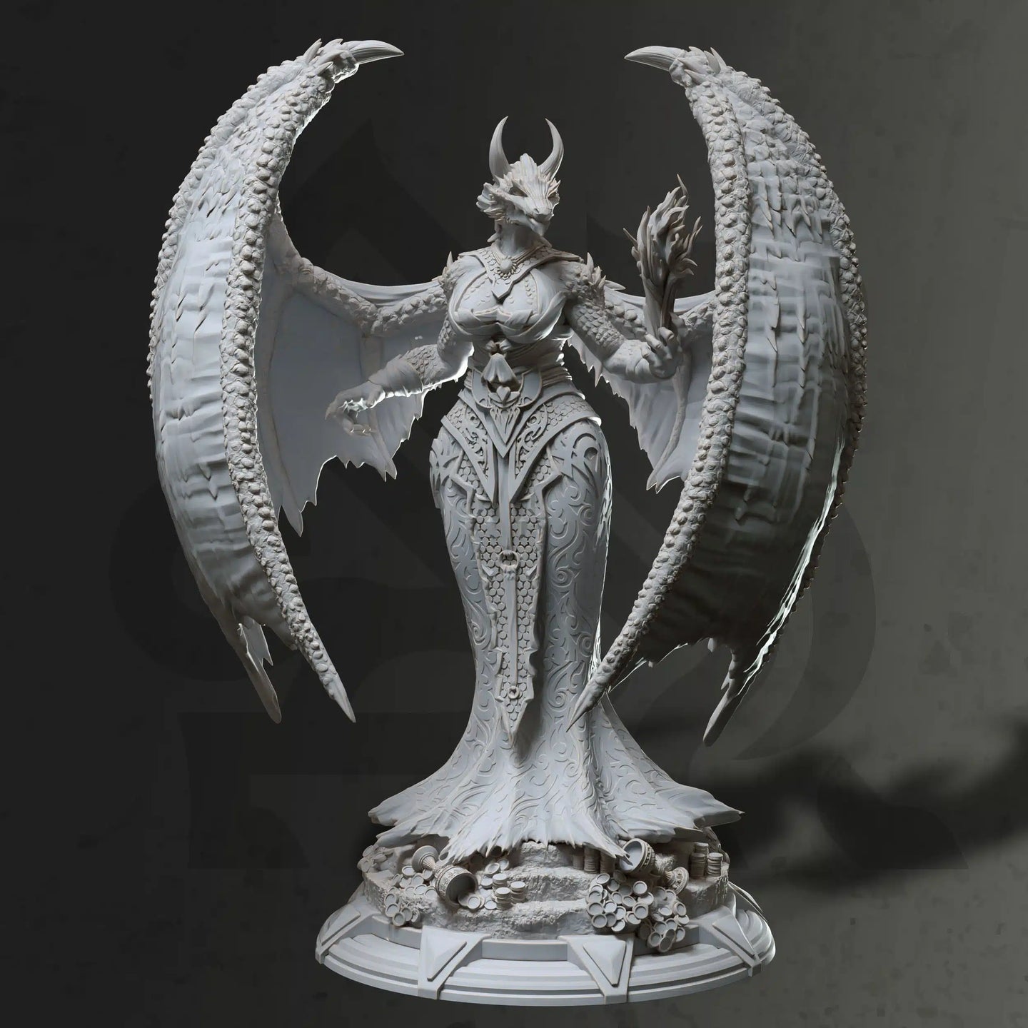 Tharvaya Dragon Warlock - Adventure Continues - DM Stash - Wargaming D&D DnD, 28mm, 32mm, 40mm, 54mm, 75mm, 100mm, 125mm