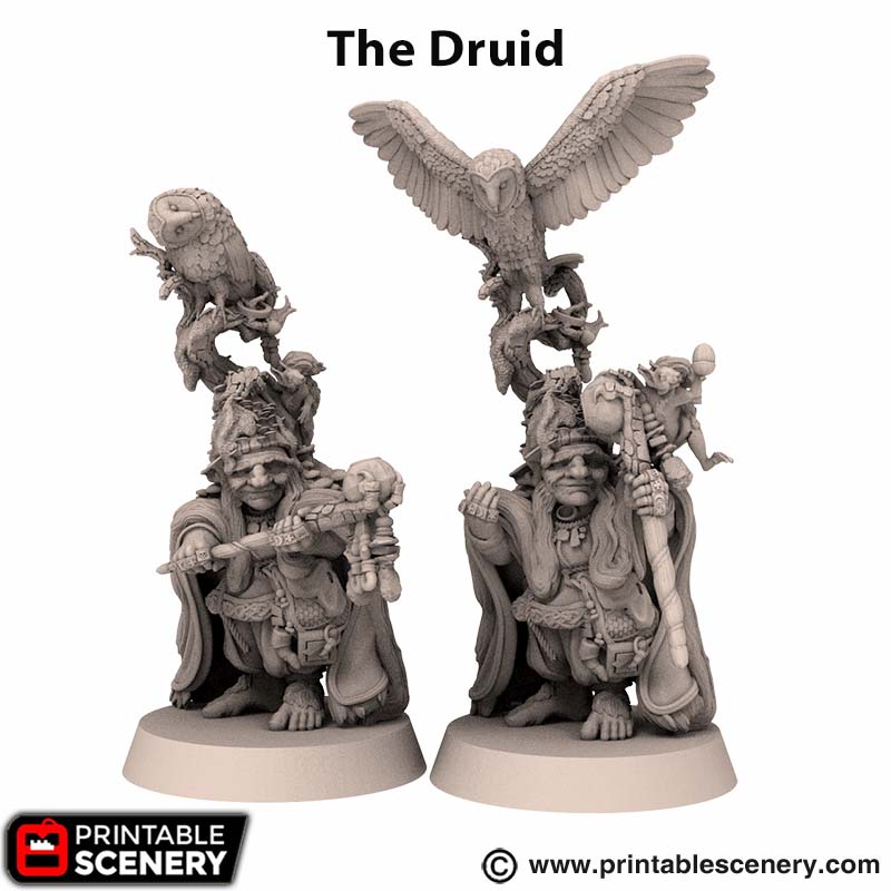 The Druid - Rise of the Halflings - Printable Scenery - Terrain, Wargaming, D&D, DnD 28mm 32mm 40mm 54mm