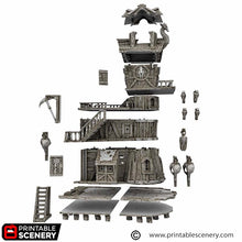 Load image into Gallery viewer, The Gunners Rickety Roost - Cities of Ramshackle and Ruin - Printable Scenery - Terrain, Wargaming, D&amp;D, DnD