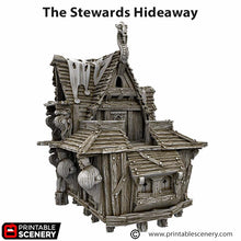 Load image into Gallery viewer, The Stewards Hideaway - Cities of Ramshackle and Ruin - Printable Scenery - Terrain, Wargaming, D&amp;D, DnD