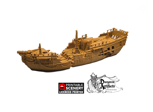 The Wreck - The Lost Islands 15mm 28mm 32mm Wargaming Terrain D&D, DnD