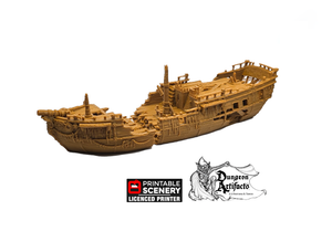 The Wreck - The Lost Islands 15mm 28mm 32mm Wargaming Terrain D&D, DnD