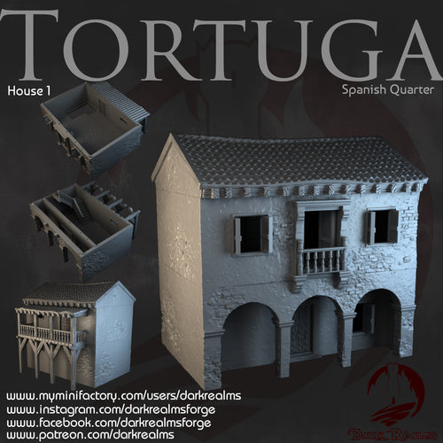 Tortuga House 1 - Tortuga - Dark Realms Terrain Wargaming D&D DnD Spanish Caribbean