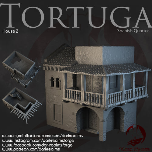 Tortuga House 2 - Tortuga - Dark Realms Terrain Wargaming D&D DnD Spanish Caribbean
