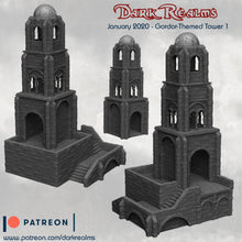 Load image into Gallery viewer, Stone City Tower 1 w/ base - Arkenfel - Dark Realms Terrain Wargaming D&amp;D DnD