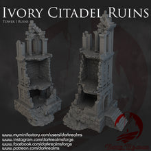 Load image into Gallery viewer, Tower 1 Ruins - Ivory Citadel - Dark Realms Terrain Wargaming D&amp;D DnD