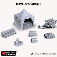 Load image into Gallery viewer, Travelers Camp II  - Shadowfey - Printable Scenery Terrain Wargaming D&amp;D DnD 28mm 32mm 40mm 54mm
