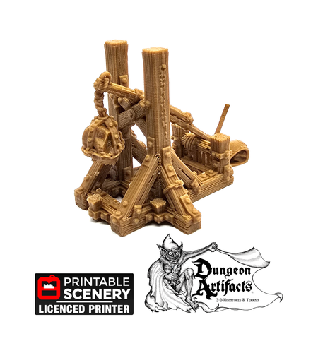 Trebuchet - Time Warp - Printable Scenery 28mm 32mm Wargaming Terrain D&D, DnD