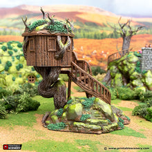 Load image into Gallery viewer, Halfling Tree House - Rise of the Halflings - Printable Scenery - Terrain, Wargaming, D&amp;D, DnD