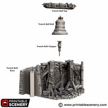 Load image into Gallery viewer, Trench Bell - Darkness &amp; Desolation - Trench Tombs - Printable Scenery - Wargaming Terrain