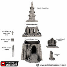 Load image into Gallery viewer, Trench Chapel - Trench Tombs - Darkness &amp; Desolation - Printable Scenery - SystemHEX Terrain D&amp;D DnD